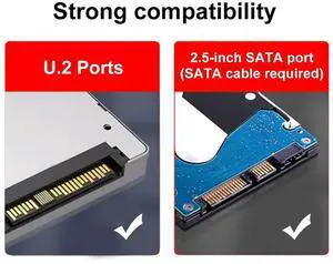 4-Port U2 NVME 2.5Inch SATA SSD Adapter Card Motherboard Support PCIe X4x4x4x4 Bifurcation with LED Indicator for PC
