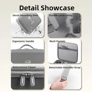 For RS 4 Mini Carrying Case PU Travel Shoulder Bag Anti-Scratch Protective Travel Box Protective Case Stabilizer Accessories