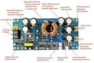 DC-DC Step-Down Power Supply Converter Adjustable Solar Stabilizers Voltage Regulators DC 20V-70V