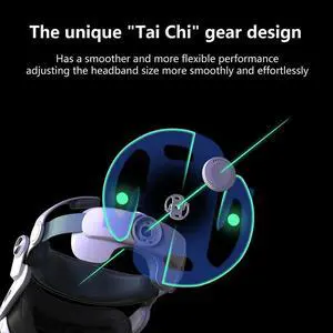 Adjustable VR Replacement Elite Strap Reduces Pressure with 5000mAh Pack Extend Playtime VR Accessories for Quest 3
