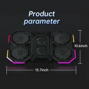 Laptop Cooler Cooling Pad 2 USB Ports Laptop Cooling Stand with 6 Quiet Fans Gaming Laptop Stand for 12-21 Inch Gaming Notebooks