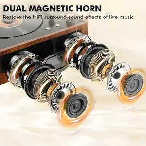 Wireless CD Player Bluetooth-Compatible Rechargeable CD Music Player 3.5mm AUX Desktop CD Player Home Decor