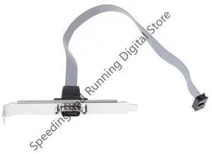 1pc For Motherboard 9 Pin Female to RS232 DB9 Pin Com Port Ribbon Serial Cable Connector Bracket with Cable