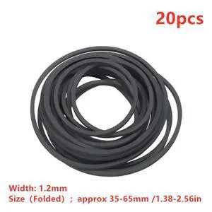 20PCS Rubber Belt 35-65mm Mixed for CD Video Machines Walkman DVD Turntable Cassette Players Rubber Belts Width 1.2mm