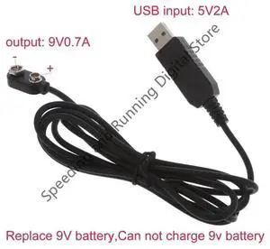 9V Clips USB Power Cable Connection Connector Buckle 9 Volt Clip Connector Holder Replace 6F22