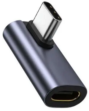90 Degree Right Angle USB C Extension Adapter Connector USB Type C 3.1 Male to Female Extender Aluminum Alloy Extended Converter