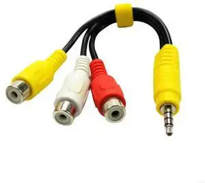 3.5MM To Jack 3 RCA Cable Video Component AV Adapter Cable For TV Laptop DVD Red White And Yellow Female