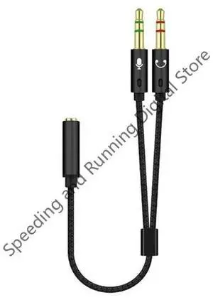 Headphone Splitter Cable for Computer 3.5mm Female to 2 Male 3.5 Jack Mic Audio Y Splitter Microphone Adapter Aux Cable