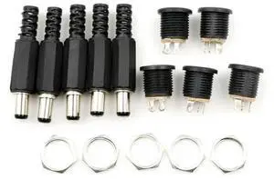 10Pcs (5Pair) 12V 3A 5.5x2.1mm DC Power Male Plugs Connector DC Power Socket Female Jack Screw Nut Panel Mount Adapter 5.5*2.1mm 10Pcs (5Pair) 12V 3A 5.5x2.1mm DC Power Male Plugs Connector DC Power Socket Female Jack Screw Nut Panel Mount Adapter 5.5*2.1mm