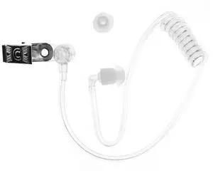 Replacement Transparent Coil Acoustic Air Tube Earplug With l Clip For Two-Way Radio Walkie Talkie Earpiece Headset