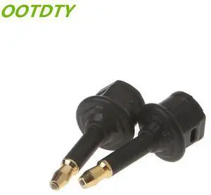 OOTDTY 2 Pcs Toslink Female To 3.5mm Male Mini Audio Plug Digital Optical Adapter Converter