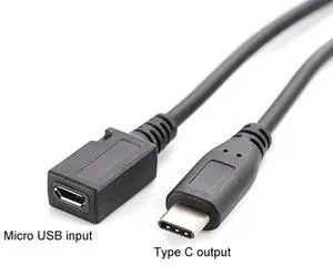 Type C to Micro USB Cable Micro USB Female to USB C Male Adapter Fast Charging Data Cord For Macbook Pro