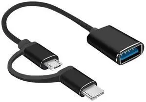 2 in 1 OTG Adapter Cable USB 3.0 to Micro USB Type C Data Sync Charging Adapter for MacBook USB C Phone Disk OTG