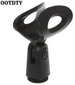 OOTDTY Flexible Microphone Mic Stand Accessory Plastic Clamp Clip Holder Mount Black