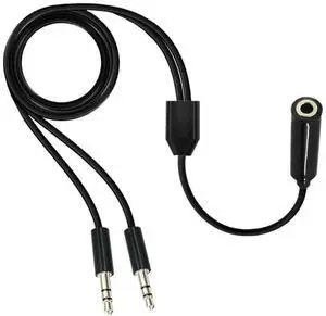 3.5mm Audio Female to 2x3.5 Plug Male Adaptor Cord Cable for PC Computer Speakers 3.5 One Female and 2 Public Audio Source Share