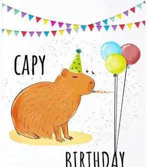 Capybara Cute Gift Greeting Card with Envelope Funny Birthday Card Wear Resist Lovely Colored Birthday Card for Gift Card