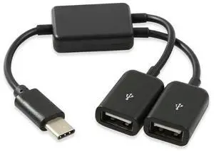 USB C Male to Double USB Female Splitter Cord Converter Multiple Hubs USB C Port Hub Charger Power Split Adapter