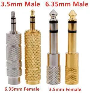 4pcs Jack 3.5 To 6.35 Audio Adapter 6.5mm 1/4-inch To 3.5mm 1/8-inch Converters Male Female Connector Headphone Plug