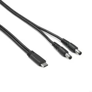 60W USB C to DC 5.5 x 2.5mm Power Charging Cord for Laptop 20V USB Type C Male Input to Double DC 5.5 x 2.5mm Male Cable