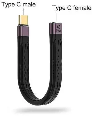 USB3.1 40Gbps Short Cable 13cm PD 100W USB C to Type C Cable Converter OTG USB Adapter Cable for SSD Laptop Macbook