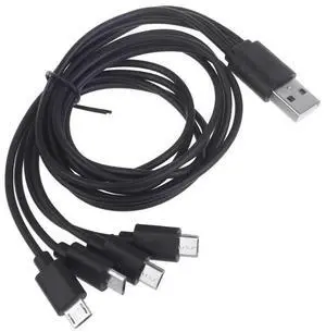 50cm Short USB Multi Charging Cable 4 in 1 Multiple Micro USB Charging Cord 4Port Micro Splitter Cable 5V 3A for Tablets Phones