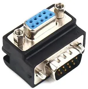 1pc Elbow DB9 Conversion Plug Adapter DB9 9 Pin RS 232 90 Degree Male to Female L-type Plugs 9 Pin Serial Port RS232 Connector
