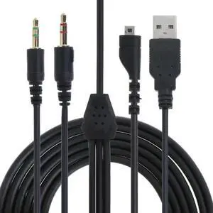 USB 3.5mm Mic Audio Cable Headphones Cable Wire Repair Parts for SteelSeries Arctis 3 5 7 Pro Headphones Headset