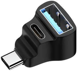 1 To 2 USB-C To USB-C USB-A Adapter 20Gbps USB-C Male To USB-C USB-A Female Adapter 8K 60HZ 180 Degree U-shaped for STEAM DECK