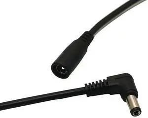 DC Power Cable Plug 5.5*2.1mm Male 90 Degree Right Angle To 5.5 x 2.1mm Female Adapter Extension Cable Cord for CCTV Camera 0.1m