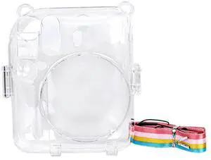 Mini Camera Bag PC Crystal Protective Shell with Shoulder Strap Cover Shell for Fujifilm Instax Mini 12 for Camera Instax Mini12