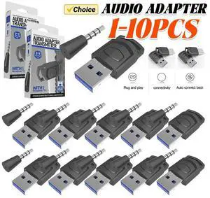 Wireless Headphone Adapter Receiver for Game Console PC Headset Bluetooth-compatible Audio Transmitter