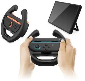 4 IN 1 Racing Steering Wheels and Hand Grips for Nintendo for Switch 2 Joy-Con Controller ABS Game Controller Bracket Handle Kit