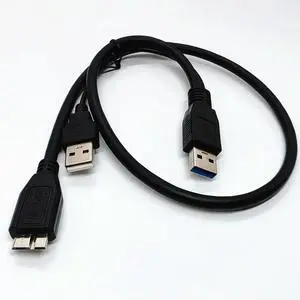 HDD USB 3.0 Type A to Micro B Y Cable USB3.0 Data Cord for External Mobile Hard Drive Disk Data Cables Charge Cable 0.6m