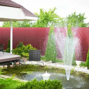 1.5W Solar Fountain Pump for Bird Bath with 6 Nozzles DIY Solar Water Fountain Pump Energy Saving for Outdoor Fish Tank Aquarium