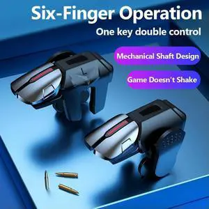 2pcs 6 Finger Gaming Trigger Latency-Free Control for PUBG Game Mobile Gamepad Trigger Joystick for Android Phone