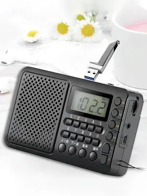 Full Band Radio with LED Screen Display MP3 Music Player Support TF Card USB Drive for Home Outdoor Gifts for Seniors Elderly
