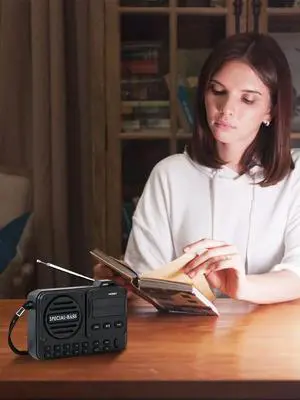 Portable FM Radio Rechargeable Digital Radio Recorder with LED Display BT 5.4 Radio Speaker for Home Travel