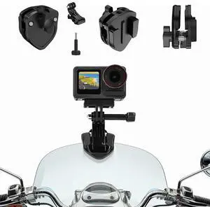 Motorcycle Windshield Clip Lightweight Camera Aluminum Alloy Mount Motorcycle Bracket Clip for Insta 360 X5 Go Pro/Action 5 Pro