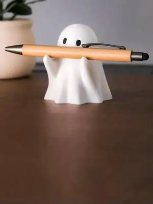 Halloween Ghost Pen Holder Funny Adorable Pencil Stand Halloween Ghost Figurine Desktop Organizer Indoor Spooky Home Decor Gifts