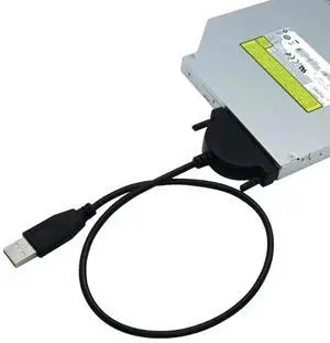USB 2.0 SATA Cable Optical Driver Adapter Cable CD/DVD ROM Drive Converter Adapter Converter Cable for PC Laptop Notebook