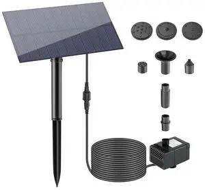 5W 5V Fountain Panel Pump Garden Decoration with Stake Solar Panel Pump Watering System Energy Saving 180L/h Kits for Fish Tank