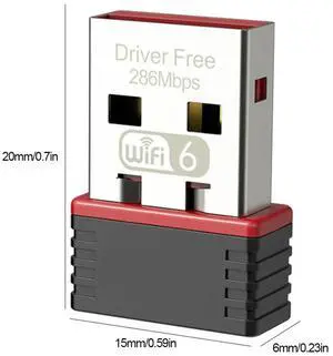 Wireless USB Driver Free USB Network Adapter 286Mbps Adapter AX Protocol Wireless Network Card 2.4GHz for Laptop Tablet