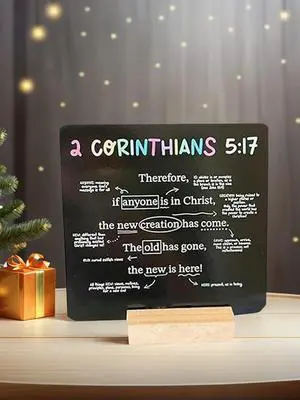 52 Scripture Cards with Wooden Stand Bible Verse Cards Scripture Memory Cards for Every Week of The Year Christian Faith Gift