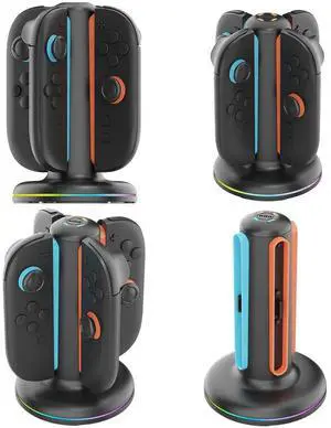 Controller Charger with Lights Magnetic Controller Charger Stand Station Magnetic Charger Station for Nintendo Switch2