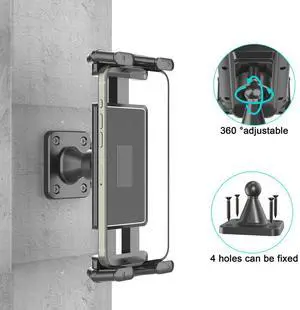 360 Adjustable Tablet Holder Wall Mounted Stabilization Bracket Hand-Free Tablet Stand for 4.7-7.2'' Tablet
