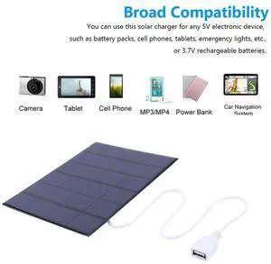 USB Small Solar Cell DIY 5W 6V Solar Panel Charger Monocrystalline Power Emergency Panels for Mobile Phone/3-5V Charging