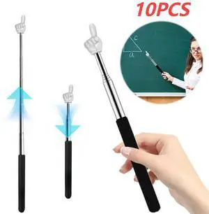 10Pcs Teacher Pointer Sticks Stainless Steel Telescopic Teachers Pointer Cute Retractable Classroom Pointers for Kindergarten