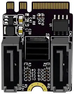 M2 To SATA3.0 Expansion Card PCI-E3.0 KEY A + E M.2 To SATA Hard Disk Adapter Card Without Driver Installation JMB582 Chip