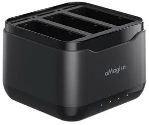 3 Channel Charger with Micro SD Slots & Type C Cable Fast Charger Hub Charger Station for Osmo Action 5 Pro