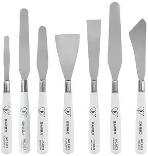 7Pcs/Set Oil Painting Knife Stainless Steel Paint Palette Knife Oil Paint l Knives Painting Knives Painting Drawing Supplies